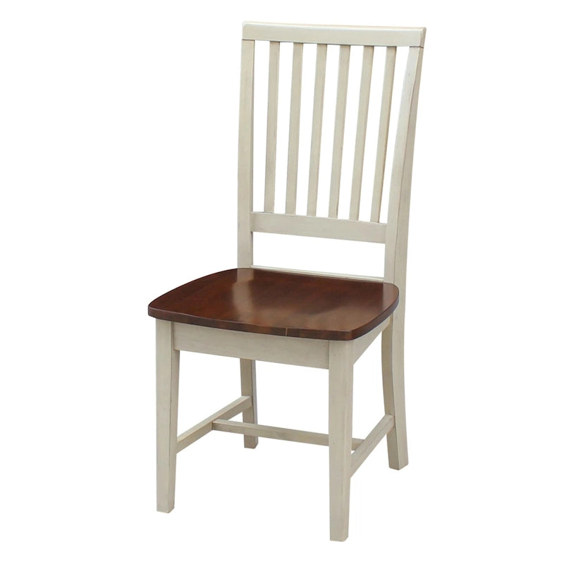Chaises de salle à manger en bois massif de style Mission, lot de 2