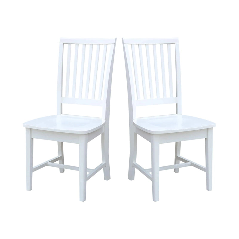 Chaises de salle à manger en bois massif de style Mission, lot de 2