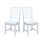 Chaises de salle à manger en bois massif de style Mission, lot de 2