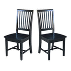 Chaises de salle à manger en bois massif de style Mission, lot de 2