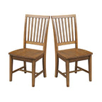 Chaises de salle à manger en bois massif de style Mission, lot de 2