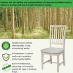 Chaises de salle à manger en bois massif de style Mission, lot de 2