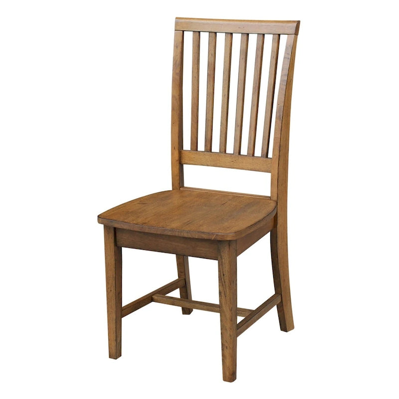 Chaises de salle à manger en bois massif de style Mission, lot de 2