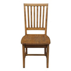 Chaises de salle à manger en bois massif de style Mission, lot de 2