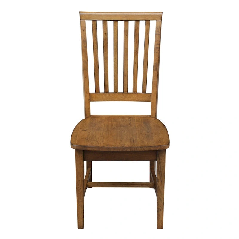 Chaises de salle à manger en bois massif de style Mission, lot de 2