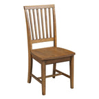Chaises de salle à manger en bois massif de style Mission, lot de 2