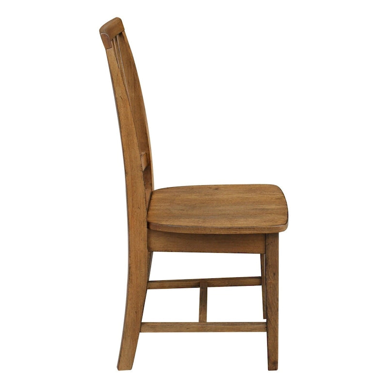 Chaises de salle à manger en bois massif de style Mission, lot de 2