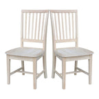 Chaises de salle à manger en bois massif de style Mission, lot de 2