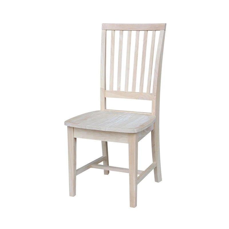 Chaises de salle à manger en bois massif de style Mission, lot de 2