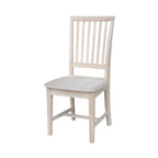 Chaises de salle à manger en bois massif de style Mission, lot de 2