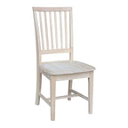 Chaises de salle à manger en bois massif de style Mission, lot de 2