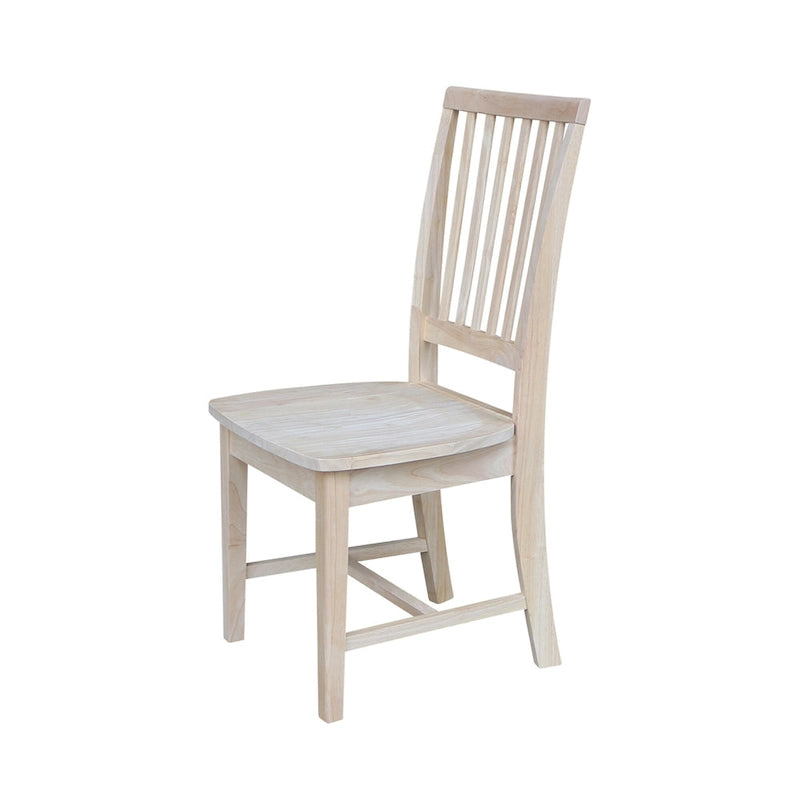 Chaises de salle à manger en bois massif de style Mission, lot de 2