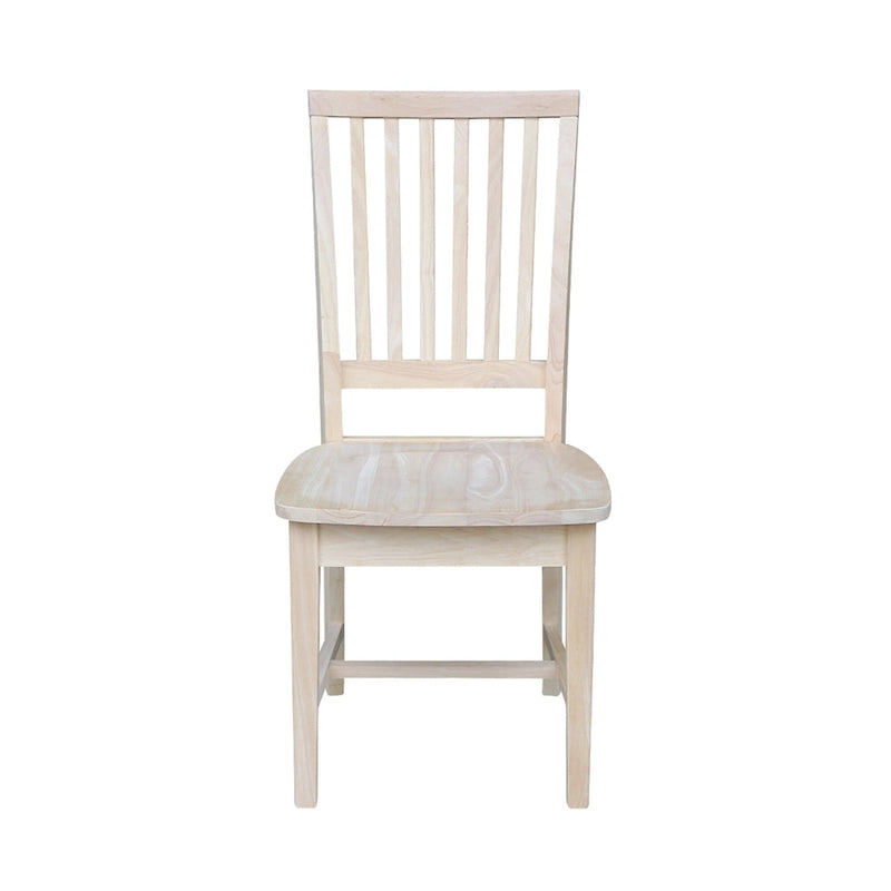 Chaises de salle à manger en bois massif de style Mission, lot de 2