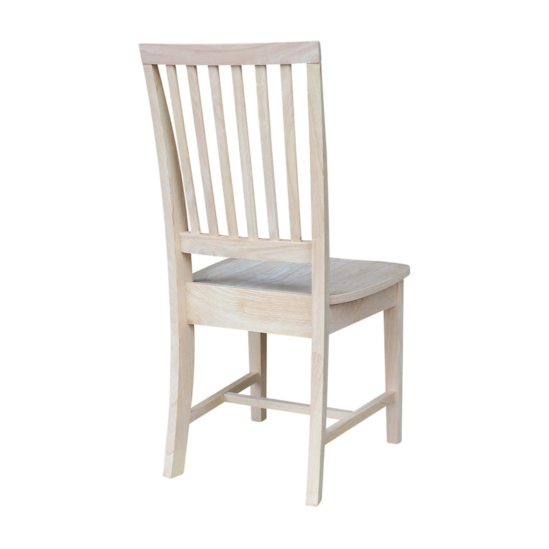 Chaises de salle à manger en bois massif de style Mission, lot de 2