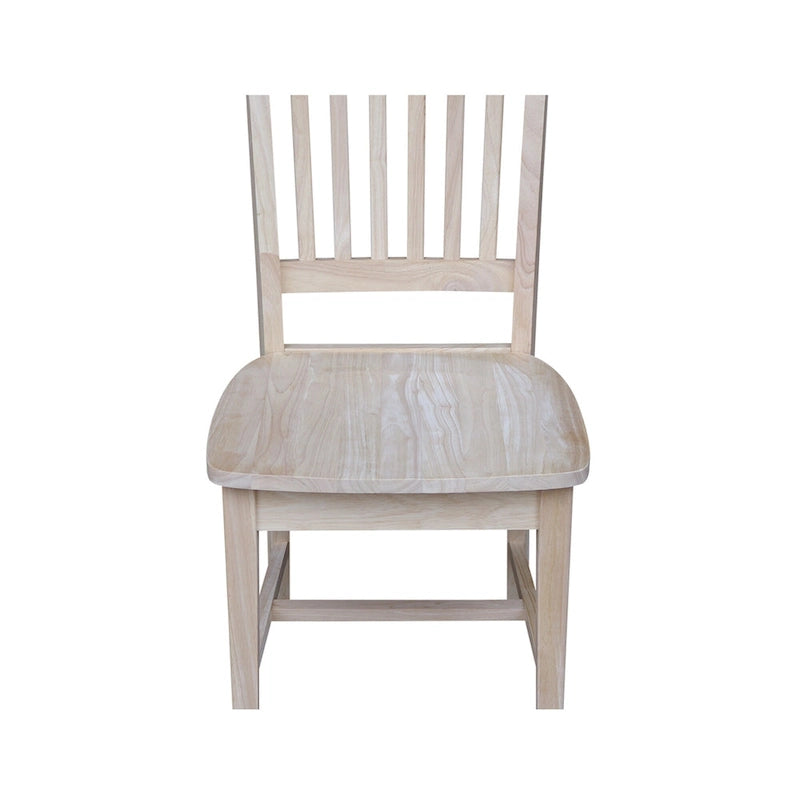 Chaises de salle à manger en bois massif de style Mission, lot de 2