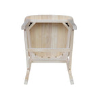 Chaises de salle à manger en bois massif de style Mission, lot de 2
