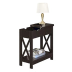 Table d'appoint Oxford Flip Top de Convenience Concepts avec station de charge et étagère