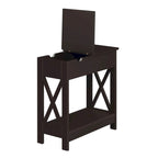 Table d'appoint Oxford Flip Top de Convenience Concepts avec station de charge et étagère