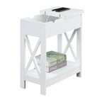 Table d'appoint Oxford Flip Top de Convenience Concepts avec station de charge et étagère