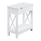 Table d'appoint Oxford Flip Top de Convenience Concepts avec station de charge et étagère