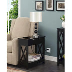 Table d'appoint Oxford Flip Top de Convenience Concepts avec station de charge et étagère