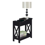 Table d'appoint Oxford Flip Top de Convenience Concepts avec station de charge et étagère