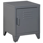 HOMCOM Table d'appoint industrielle, table d'appoint de salon avec porte style casier et étagère réglable - 40x40x50 cm