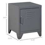 HOMCOM Table d'appoint industrielle, table d'appoint de salon avec porte style casier et étagère réglable - 40x40x50 cm