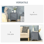 HOMCOM Table d'appoint industrielle, table d'appoint de salon avec porte style casier et étagère réglable - 40x40x50 cm