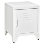 HOMCOM Table d'appoint industrielle, table d'appoint de salon avec porte style casier et étagère réglable - 40x40x50 cm