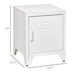 HOMCOM Table d'appoint industrielle, table d'appoint de salon avec porte style casier et étagère réglable - 40x40x50 cm