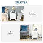HOMCOM Table d'appoint industrielle, table d'appoint de salon avec porte style casier et étagère réglable - 40x40x50 cm