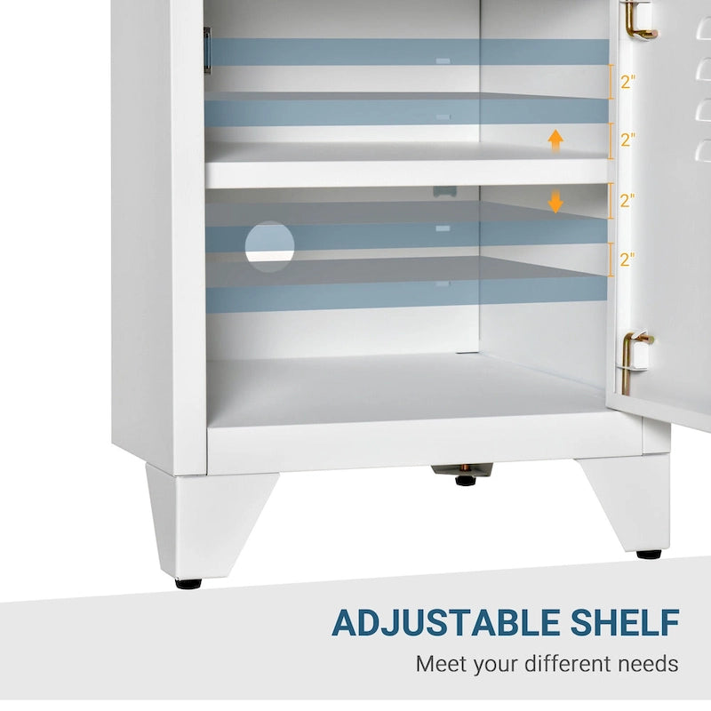 HOMCOM Table d'appoint industrielle, table d'appoint de salon avec porte style casier et étagère réglable - 40x40x50 cm
