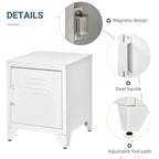HOMCOM Table d'appoint industrielle, table d'appoint de salon avec porte style casier et étagère réglable - 40x40x50 cm