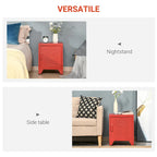 HOMCOM Table d'appoint industrielle, table d'appoint de salon avec porte style casier et étagère réglable - 40x40x50 cm