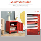 HOMCOM Table d'appoint industrielle, table d'appoint de salon avec porte style casier et étagère réglable - 40x40x50 cm