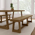 Banc de salle à manger classique en bois massif Plank and Beam - 86