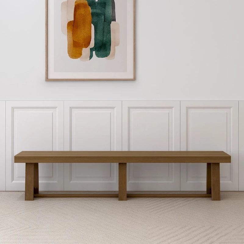 Banc de salle à manger classique en bois massif Plank and Beam - 86
