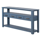 Console moderne pour salon avec 4 tiroirs et 2 étagères
