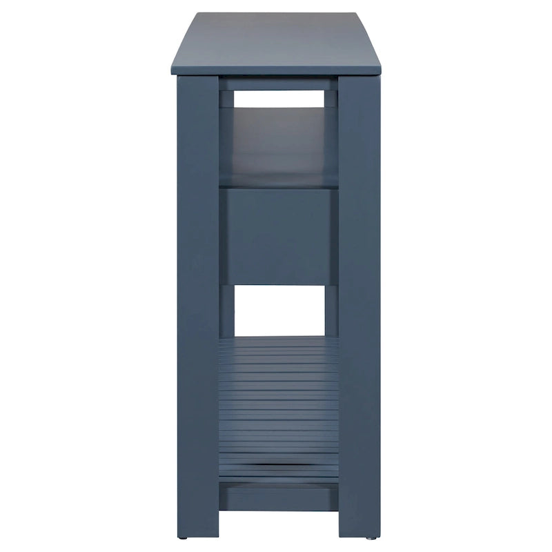 Console moderne pour salon avec 4 tiroirs et 2 étagères