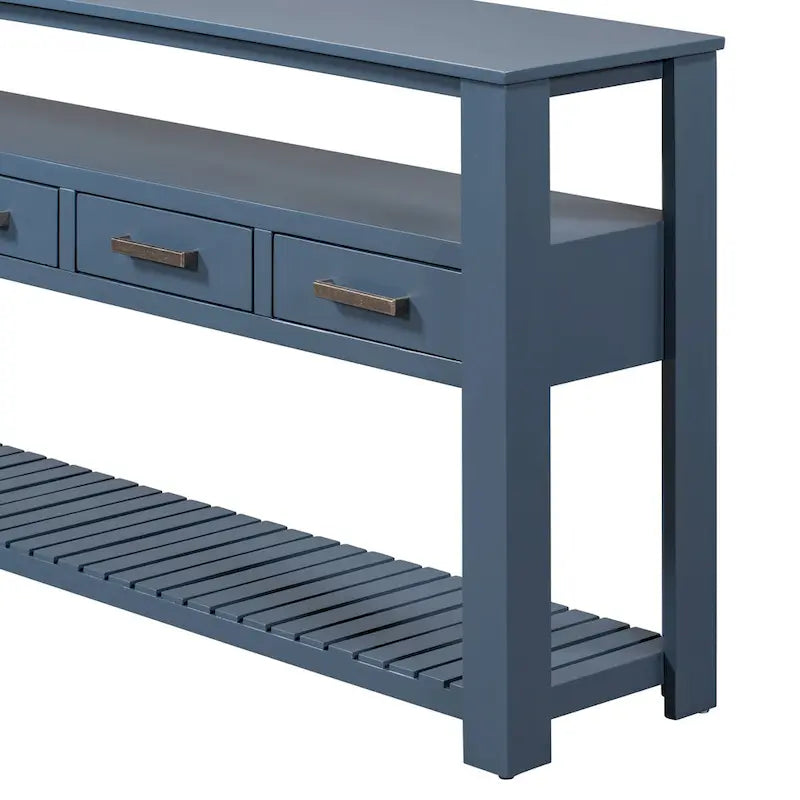 Console moderne pour salon avec 4 tiroirs et 2 étagères