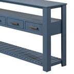 Console moderne pour salon avec 4 tiroirs et 2 étagères