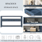 Console moderne pour salon avec 4 tiroirs et 2 étagères