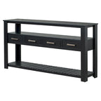 Console moderne pour salon avec 4 tiroirs et 2 étagères