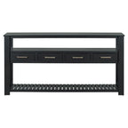Console moderne pour salon avec 4 tiroirs et 2 étagères