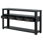 Console moderne pour salon avec 4 tiroirs et 2 étagères
