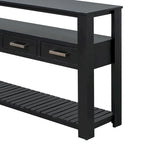 Console moderne pour salon avec 4 tiroirs et 2 étagères