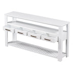 Console moderne pour salon avec 4 tiroirs et 2 étagères