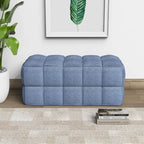 Banc confortable tissé en lin naturel rembourré Luxerna de 91 cm