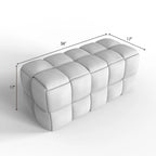 Banc confortable tissé en lin naturel rembourré Luxerna de 91 cm